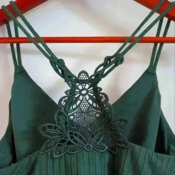 AERIE | Dark Green Racerback with Lace Bralette Size Small - Picture 4 of 5